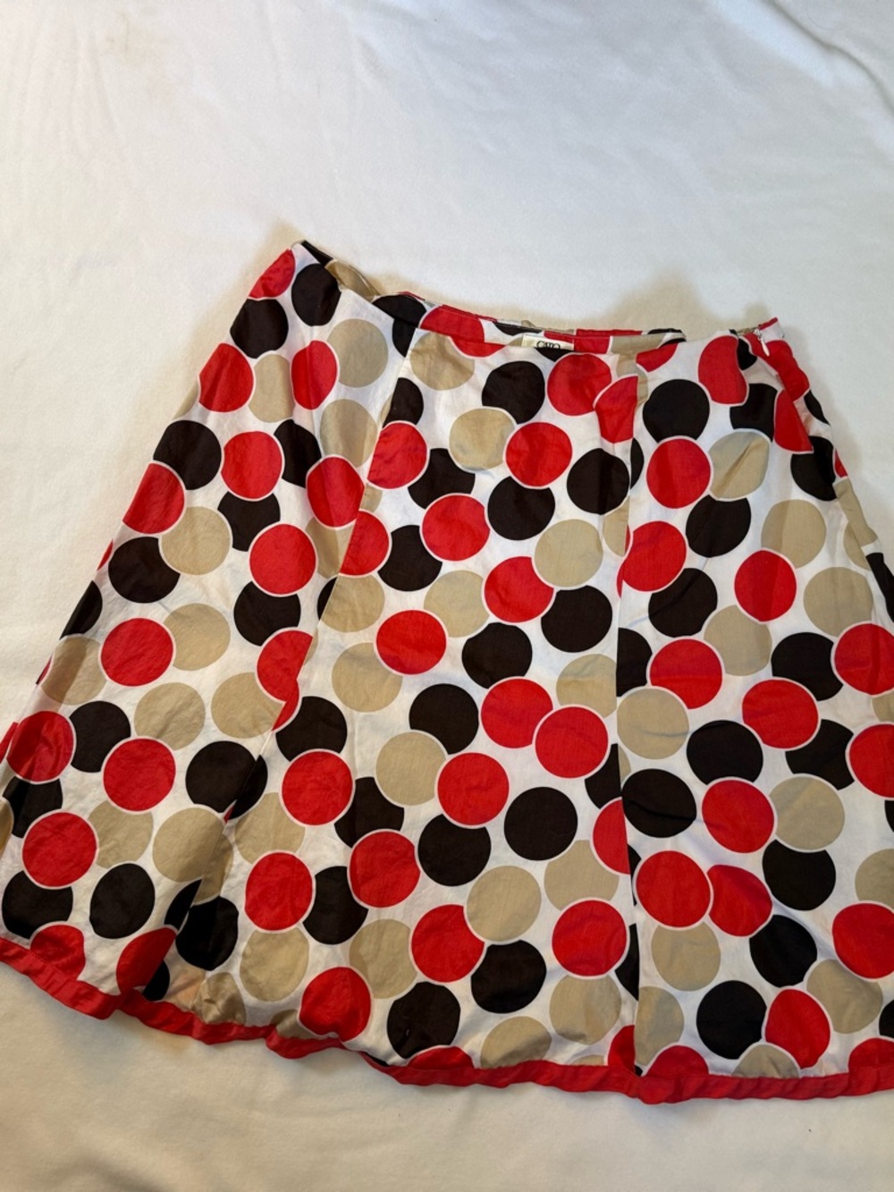 Cato Polka Dot A-Line Skirt - Red, Black & Cream size 22 2X